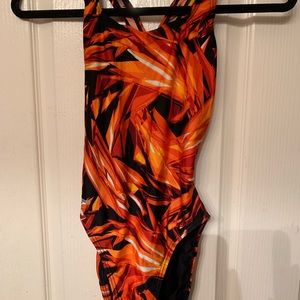 Orange & black swimsuit